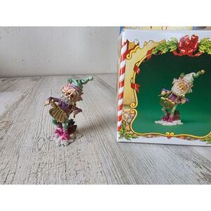 Vintage enesco sandi ziminicki snoozles glockenspiel harp elf North Pole village